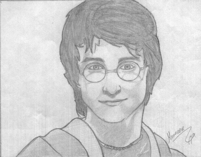 mudabbir__s_hand_made_sketch_of_harry_potter_by_mudabbirali-d5h1pw7