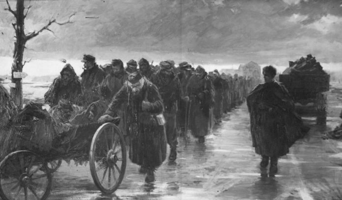 belfl358Колонна пленных немцев. Рисунок Иосифа Чудновского-