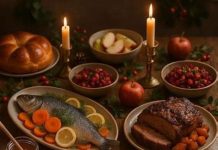 Новогодние рыба и мясо