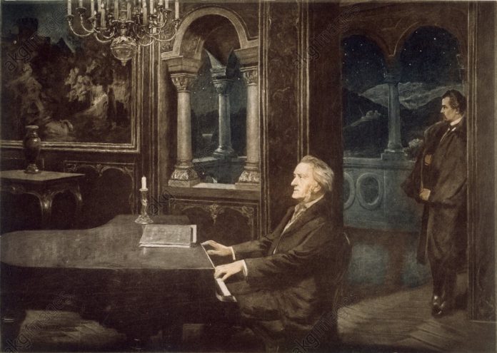 Wagner und Ludwig II. / Rozynski - R. Wagner, Ludwig II of Bavaria, K.v.Rozynski / painting -