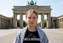 Отклеенная Грета с хамасовским приветом